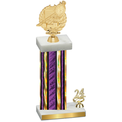 Accented Single Purple Glacier Year Swimming Trophy