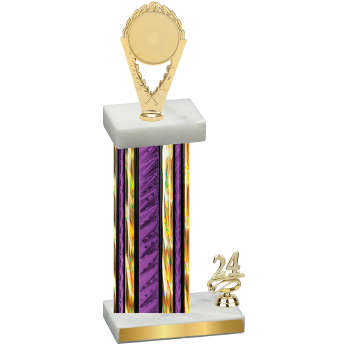 Accented Single Purple Glacier Year Insert Trophy