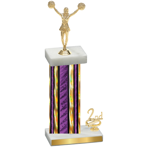 Accented Single Purple Glacier Second Place Cheerleading Trophy