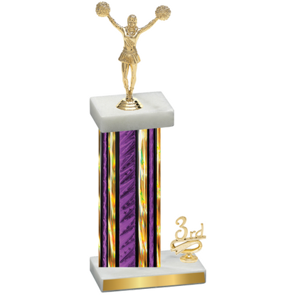 Accented Single Purple Glacier Third Place Cheerleading Trophy