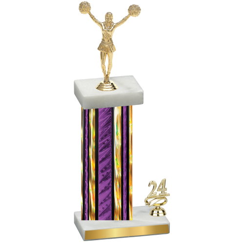 Accented Single Purple Glacier Year Cheerleading Trophy