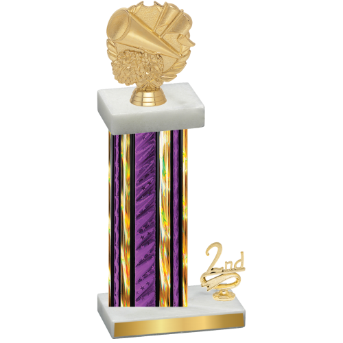 Accented Single Purple Glacier Second Place Cheerleading Trophy