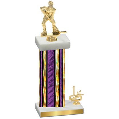 Accented Single Purple Glacier First Place Hockey Trophy