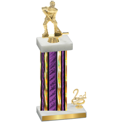 Accented Single Purple Glacier Second Place Hockey Trophy