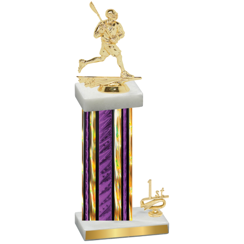 Accented Single Purple Glacier First Place Lacrosse Trophy