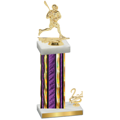Accented Single Purple Glacier Second Place Lacrosse Trophy