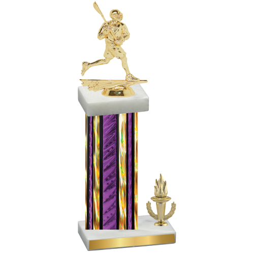 Accented Single Purple Glacier Victory Lacrosse Trophy