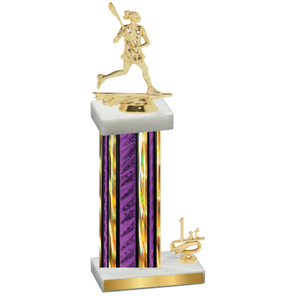 Accented Single Purple Glacier First Place Lacrosse Trophy