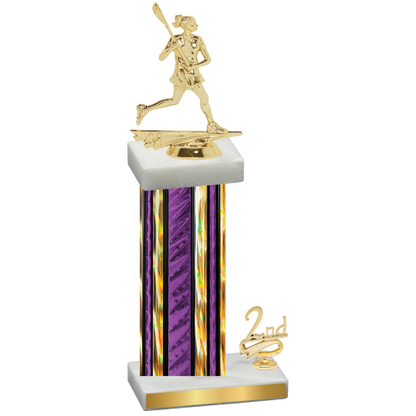 Accented Single Purple Glacier Second Place Lacrosse Trophy