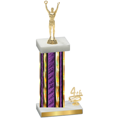 Accented Single Purple Glacier Fourth Place Victory Trophy