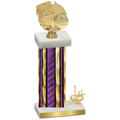 Accented Single Purple Glacier First Place Basketball Trophy