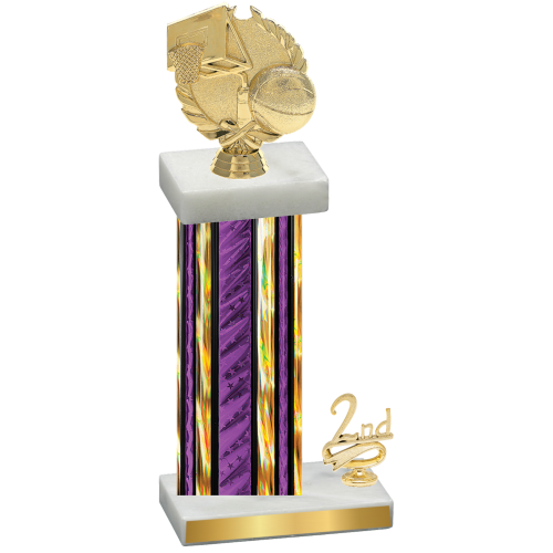 Accented Single Purple Glacier Second Place Basketball Trophy