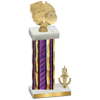 Accented Single Purple Glacier Victory Basketball Trophy