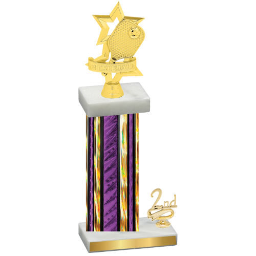 Accented Single Purple Glacier Second Place Pickleball Trophy