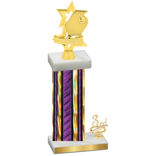 Accented Single Purple Glacier Third Place Pickleball Trophy