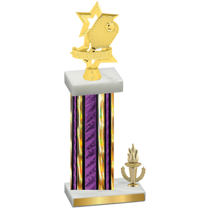 Accented Single Purple Glacier Victory Pickleball Trophy