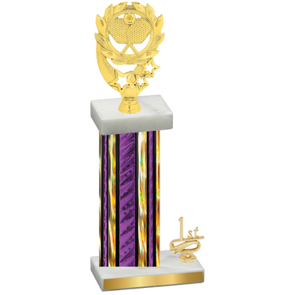 Accented Single Purple Glacier First Place Pickleball Trophy