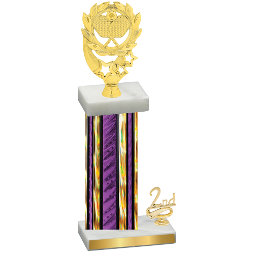 Accented Single Purple Glacier Second Place Pickleball Trophy