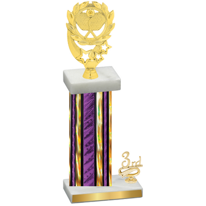 Accented Single Purple Glacier Third Place Pickleball Trophy