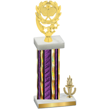 Accented Single Purple Glacier Victory Pickleball Trophy