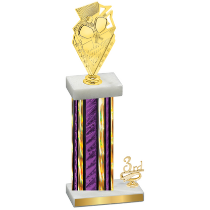 Accented Single Purple Glacier Third Place Pickleball Trophy