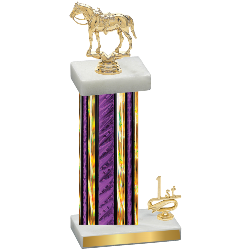 Accented Single Purple Glacier First Place Horses Trophy