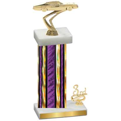 Accented Single Purple Glacier Third Place Cars Trophy