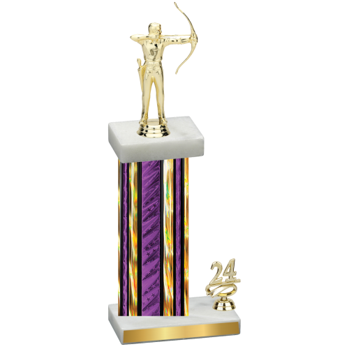 Accented Single Purple Glacier Year Archery Trophy