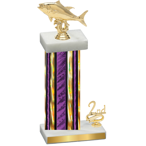 Accented Single Purple Glacier Second Place Fishing Trophy