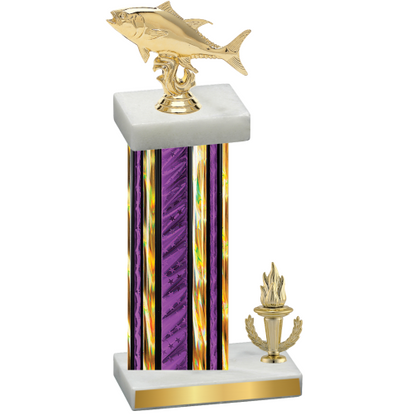 Accented Single Purple Glacier Victory Fishing Trophy