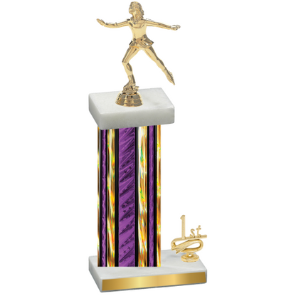 Accented Single Purple Glacier First Place Skater Trophy