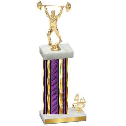 Accented Single Purple Glacier Fourth Place Weights Trophy