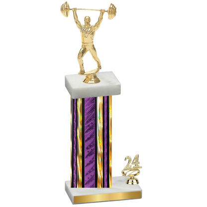 Accented Single Purple Glacier Year Weights Trophy