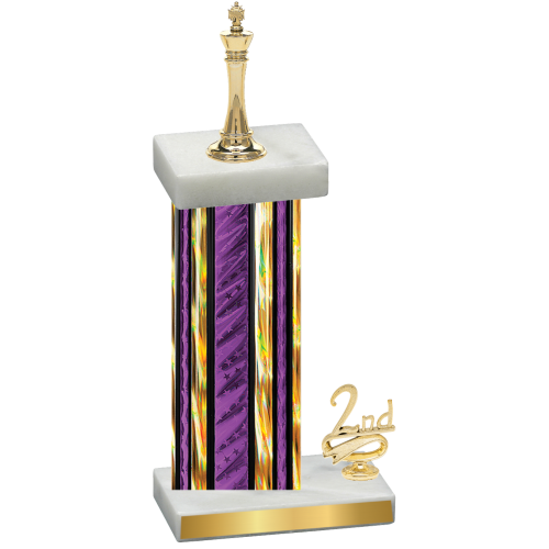 Accented Single Purple Glacier Second Place Chess Trophy