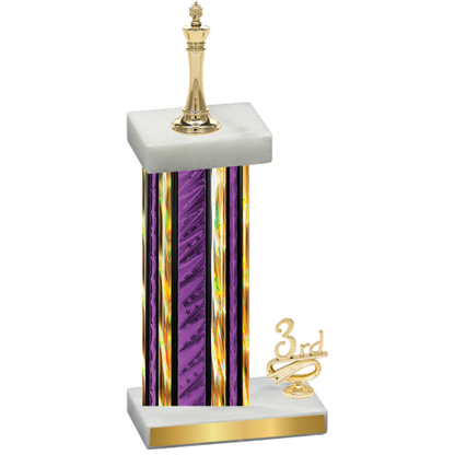 Accented Single Purple Glacier Third Place Chess Trophy