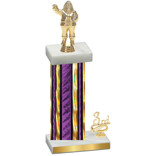 Accented Single Purple Glacier Third Place Holiday Trophy