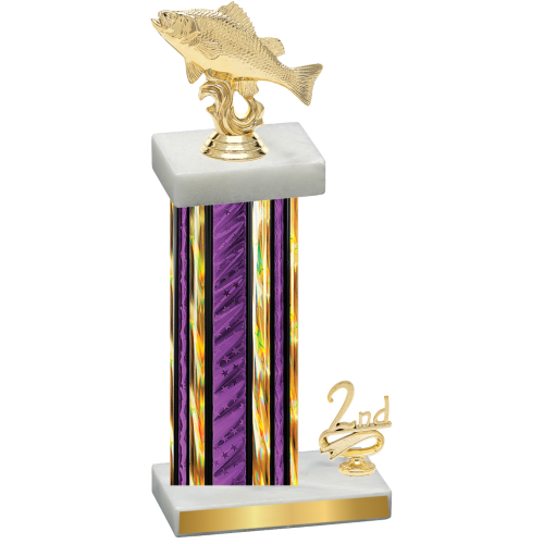 Accented Single Purple Glacier Second Place Fishing Trophy