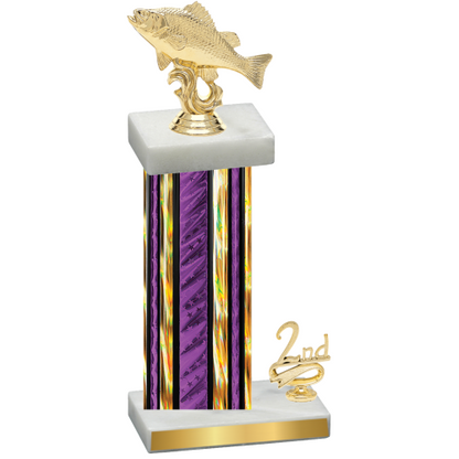 Accented Single Purple Glacier Second Place Fishing Trophy