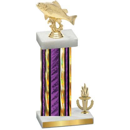 Accented Single Purple Glacier Victory Fishing Trophy