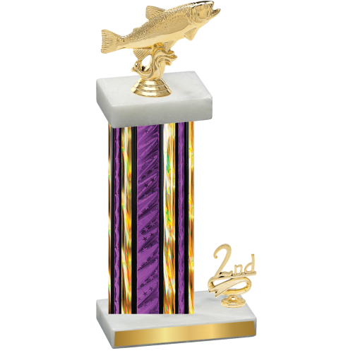 Accented Single Purple Glacier Second Place Fishing Trophy