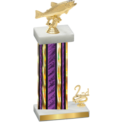 Accented Single Purple Glacier Second Place Fishing Trophy