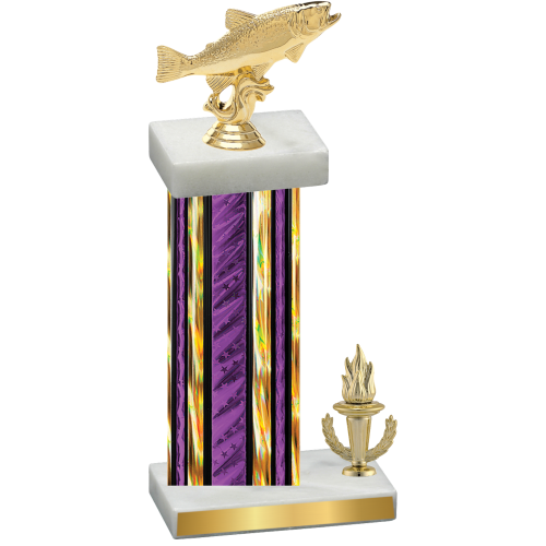 Accented Single Purple Glacier Victory Fishing Trophy