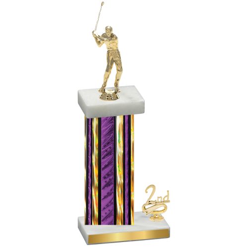 Accented Single Purple Glacier Second Place Golf Trophy
