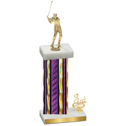 Accented Single Purple Glacier Third Place Golf Trophy