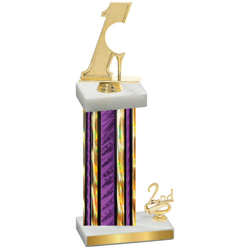 Accented Single Purple Glacier Second Place Golf Trophy