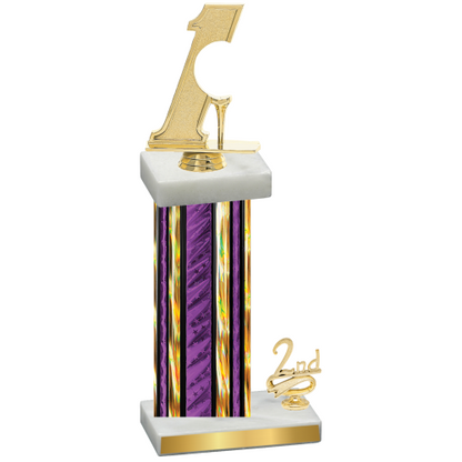 Accented Single Purple Glacier Second Place Golf Trophy