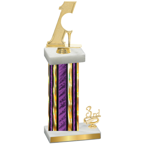 Accented Single Purple Glacier Third Place Golf Trophy