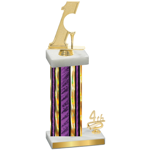 Accented Single Purple Glacier Fourth Place Golf Trophy