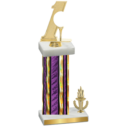 Accented Single Purple Glacier Victory Golf Trophy