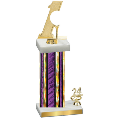 Accented Single Purple Glacier Year Golf Trophy